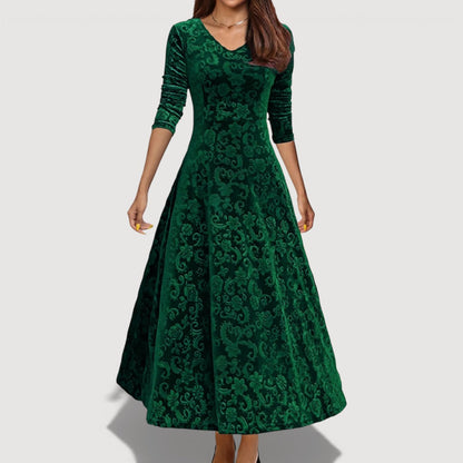 Jillian – Elegancka sukienka z weluru