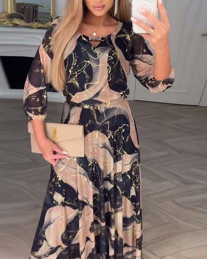 Chavelle | Elegancka sukienka z nadrukiem