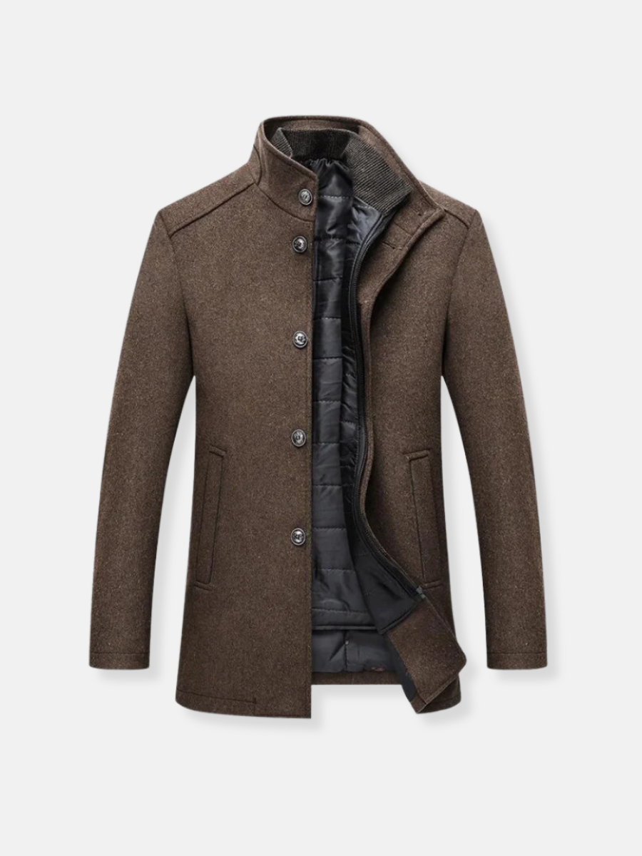 Daniel | Wełniany Płaszcz Trench Męski