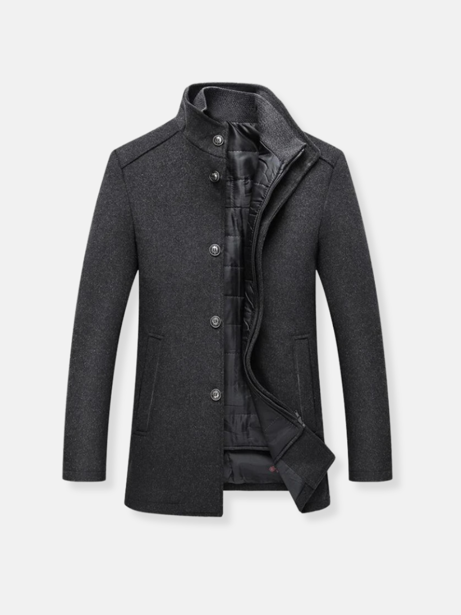 Daniel | Wełniany Płaszcz Trench Męski