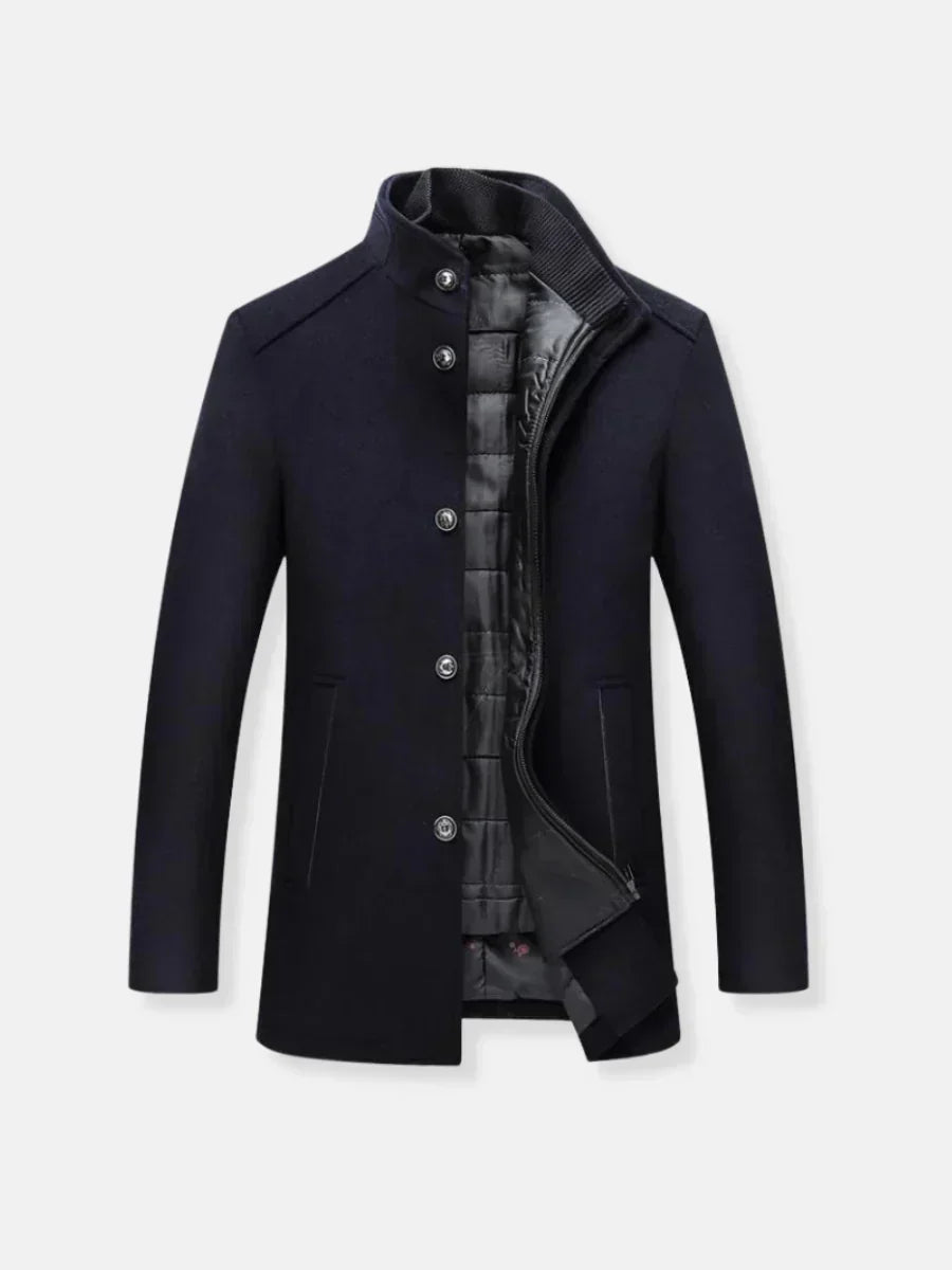 Daniel | Wełniany Płaszcz Trench Męski
