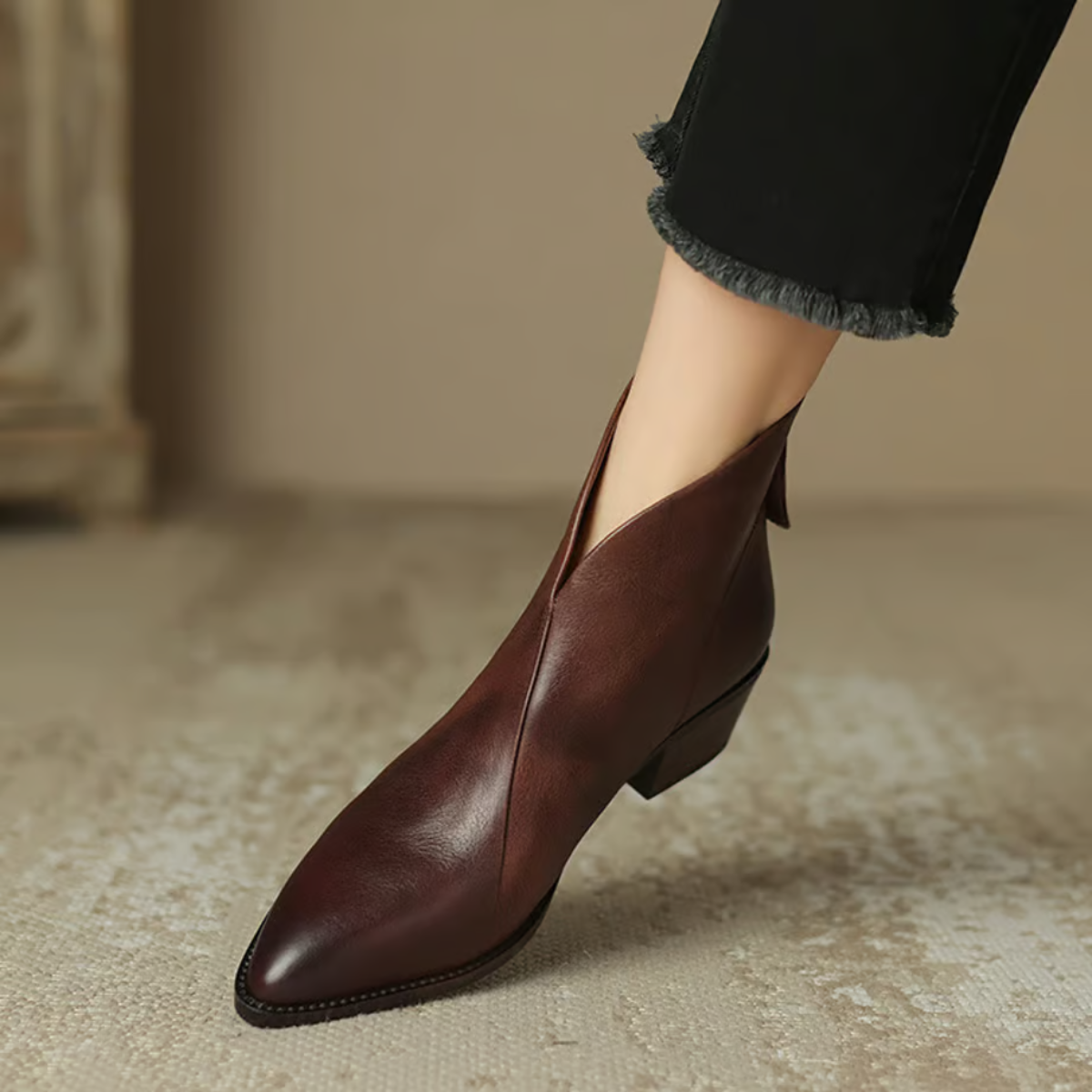 DELACROIX | Eleganckie Skórzane Botki