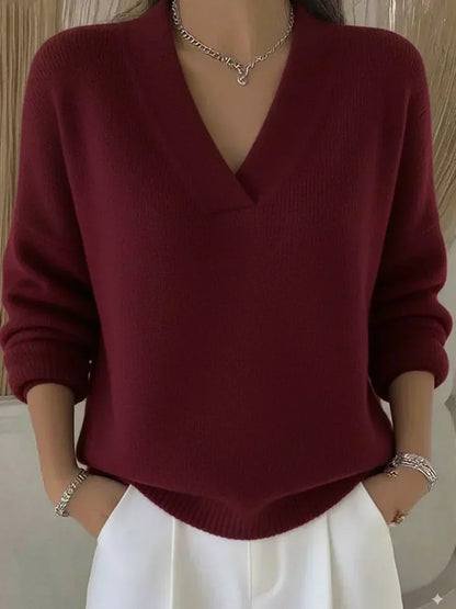 Vivelle™ | Sweter z luźnym dekoltem w serek