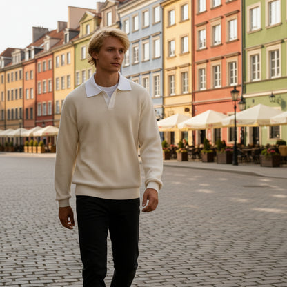 Bruno Sweter Polo Dzianinowy