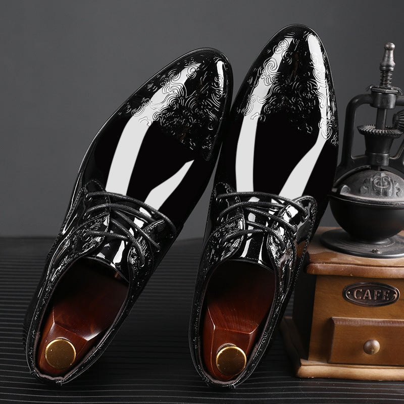 Julian | Męskie lakierowane buty derby z sznurówkami
