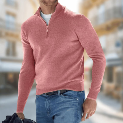 Felix | Lekki Sweter Męski z Ćwierć Zamkiem