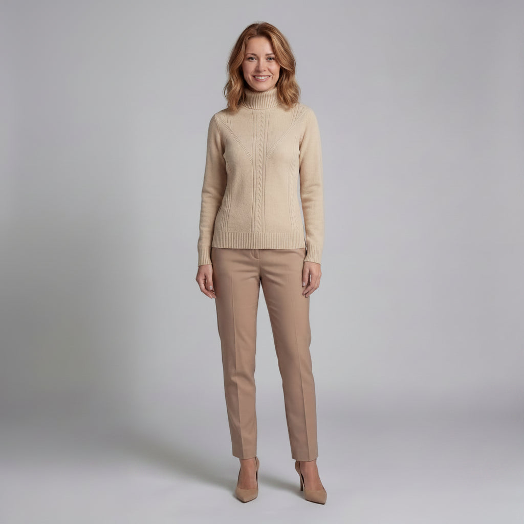 Evalina Elegancki Sweter z Golfem
